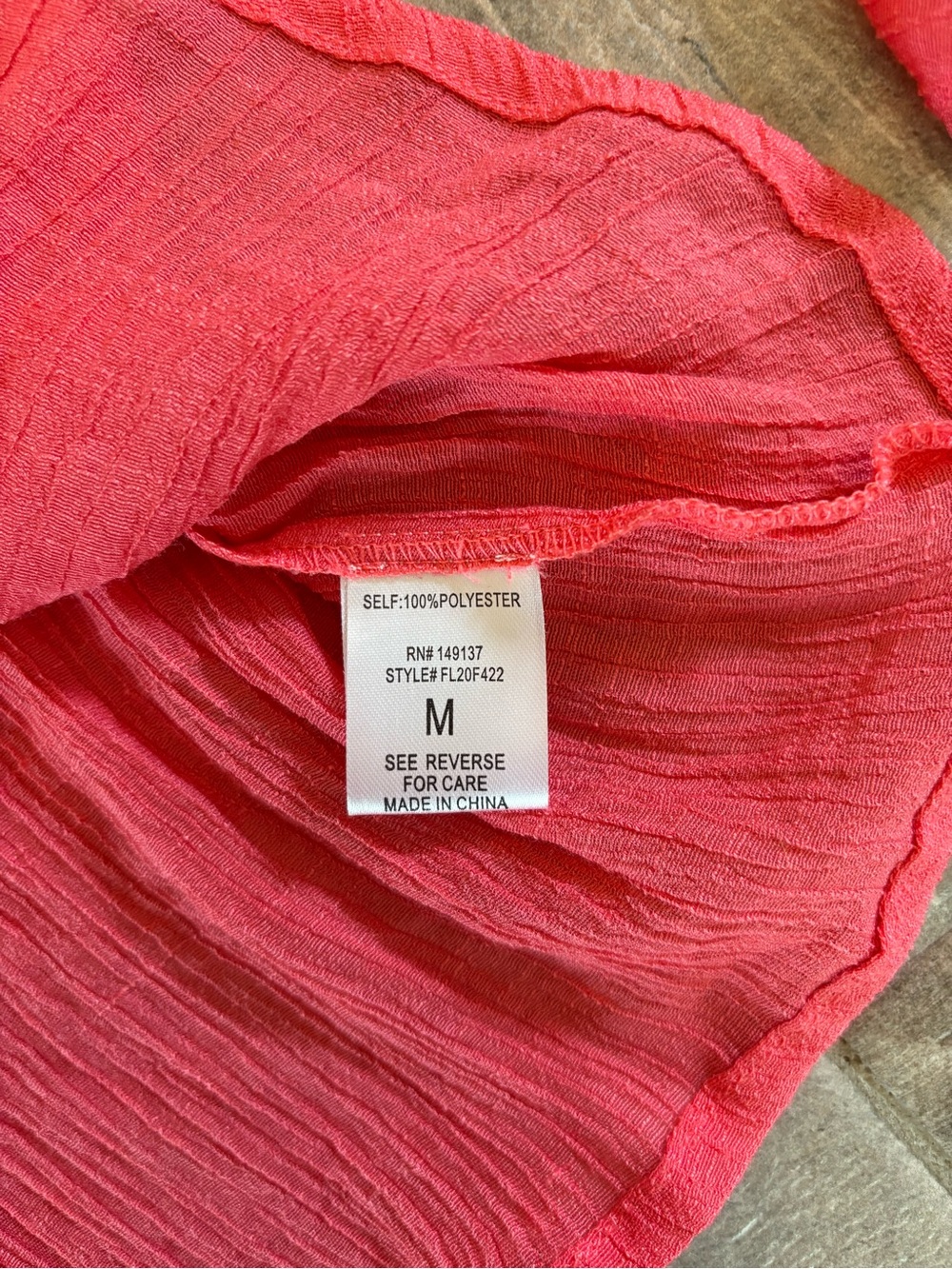 Pink Bell Sleeve Blouse - Size Medium - Boho Flowy Top Keyhole Back EUC - Picture 6 of 8